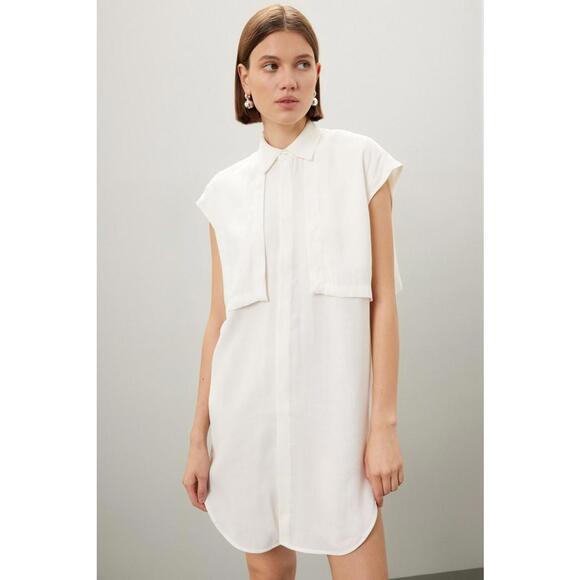 K.NGSLEY Dresses & Skirts - K.NGSLEY White Nes Shirt Dress Size M with Stains